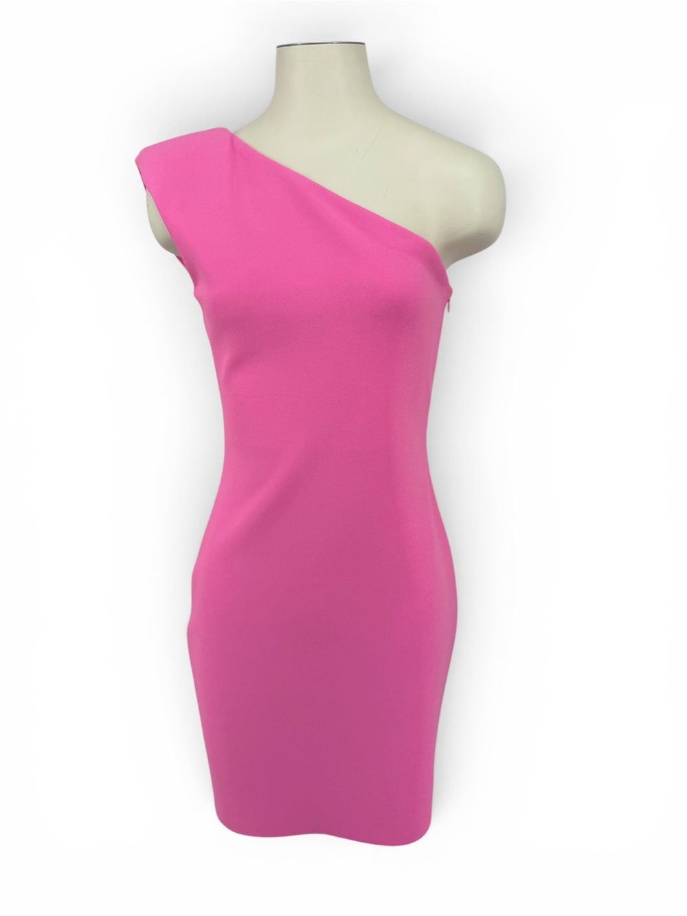 Amanda Uprichard Kyra Crepe One-Shoulder Pink Mini Dress Size Small